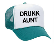 Load image into Gallery viewer, Drunk Aunt Trucker Hat: Jade/White