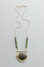 Load image into Gallery viewer, Black moss geo pendant necklace