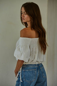Smocked Off Shoulder Top