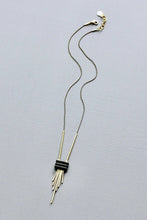 Load image into Gallery viewer, Black brass fringe necklace