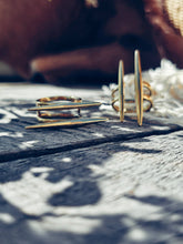 Load image into Gallery viewer, Solid brass double spike needle ring