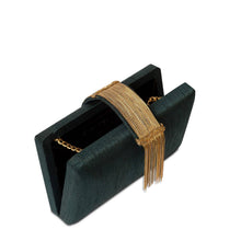 Load image into Gallery viewer, Teal Fringe Clutch