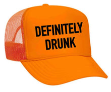 Load image into Gallery viewer, Definitely Drunk Trucker Hat: Jade/White