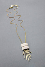Load image into Gallery viewer, White geo pendant necklace