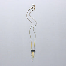 Load image into Gallery viewer, Black brass fringe necklace