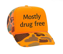 Load image into Gallery viewer, Mostly Drug Free Trucker Hat: Hunter Green/White