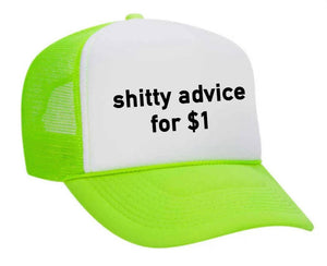 Shitty Advice for $1 Trucker Hat: Royal Blue/White