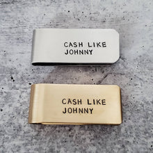 Load image into Gallery viewer, CASH LIKE JOHNNY Money Clip Silver