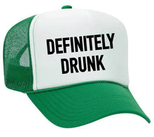 Load image into Gallery viewer, Definitely Drunk Trucker Hat: Jade/White