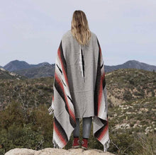 Load image into Gallery viewer, Grey Baja Diamond Mexican Blanket