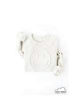 Load image into Gallery viewer, SMILEY FACE Tonal Puff Print Graphic Sweatshirt