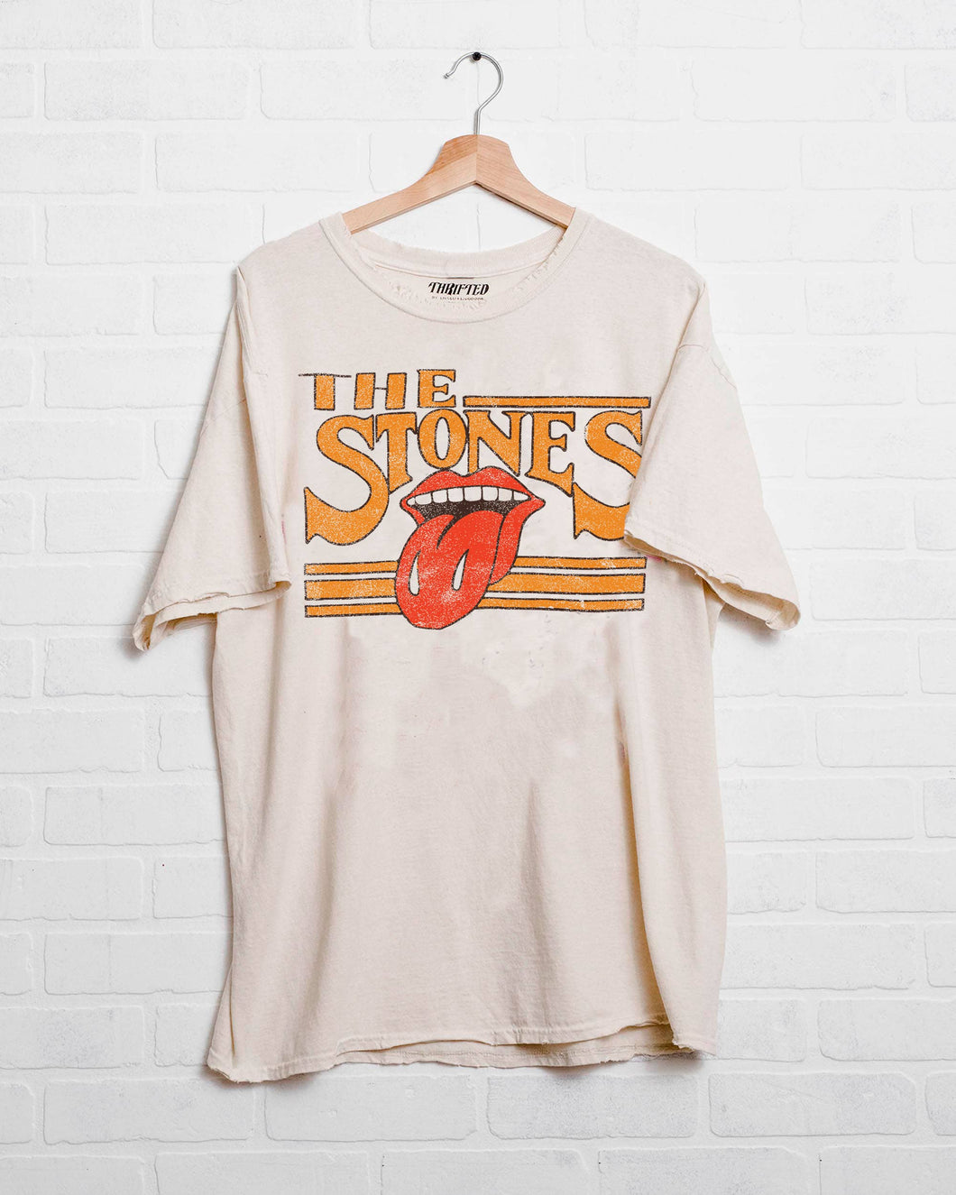 Rolling Stones Stoned Off White Thrifted Graphic Tee